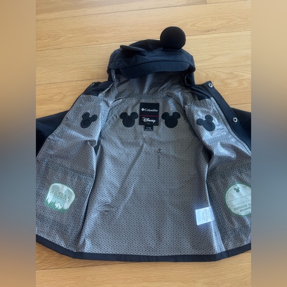 NWT Columbia Disney Mickey Mouse ears hooded kids black rain jacket sz 4T, S M L - Picture 4 of 5